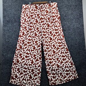 Torrid Amy Floral Roasted Russet Challis Wide Leg High Rise Pants 3R NWT